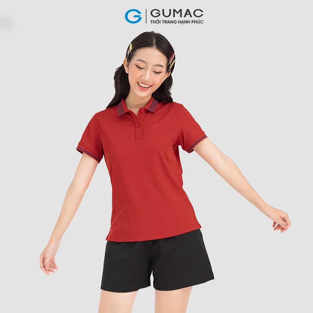 Áo polo nữ bo sọc thời trang GUMAC ATC08002