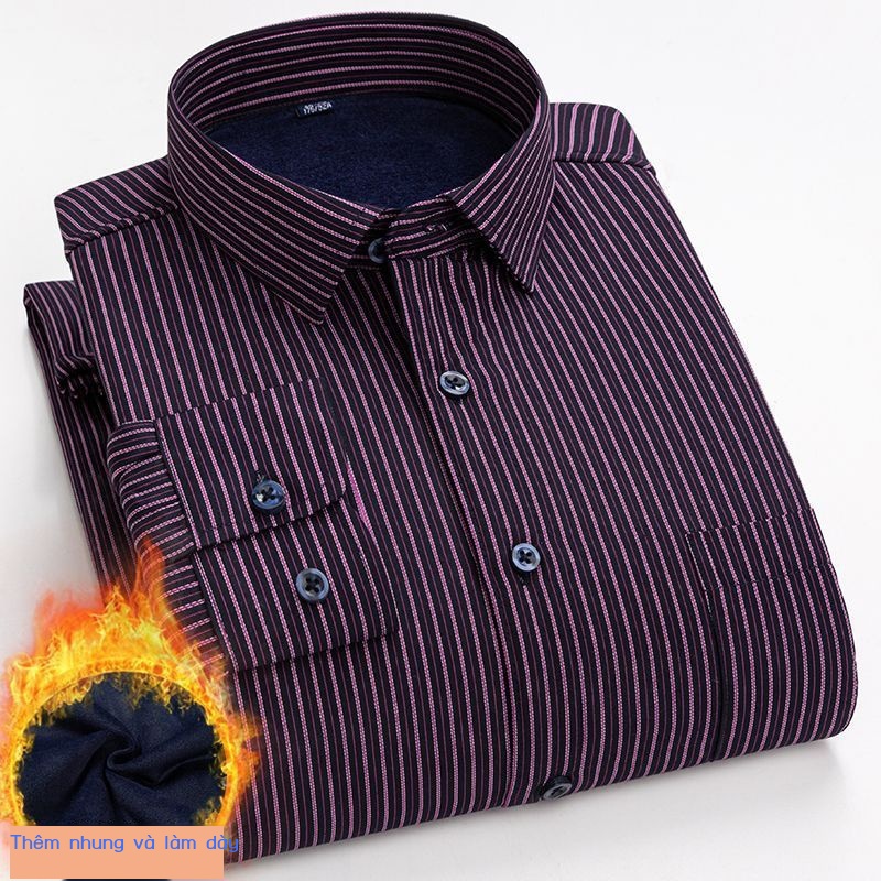 Áo Sơ Mi Giữ Nhiệt Chuyên Nghiệp Họa Tiết Kẻ Sọc Phong Cách Mới Dành Cho Nam