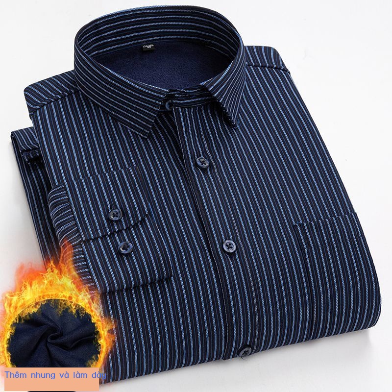 Áo Sơ Mi Giữ Nhiệt Chuyên Nghiệp Họa Tiết Kẻ Sọc Phong Cách Mới Dành Cho Nam