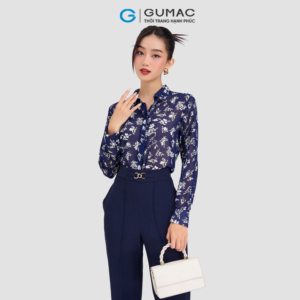 Áo sơ mi nữ họa tiết GUMAC AD03027