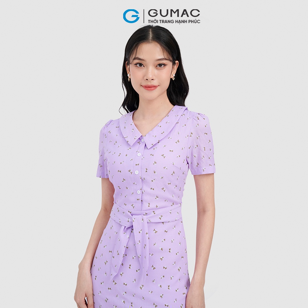 Đầm A buộc nơ eo thời trang GUMAC DC09083