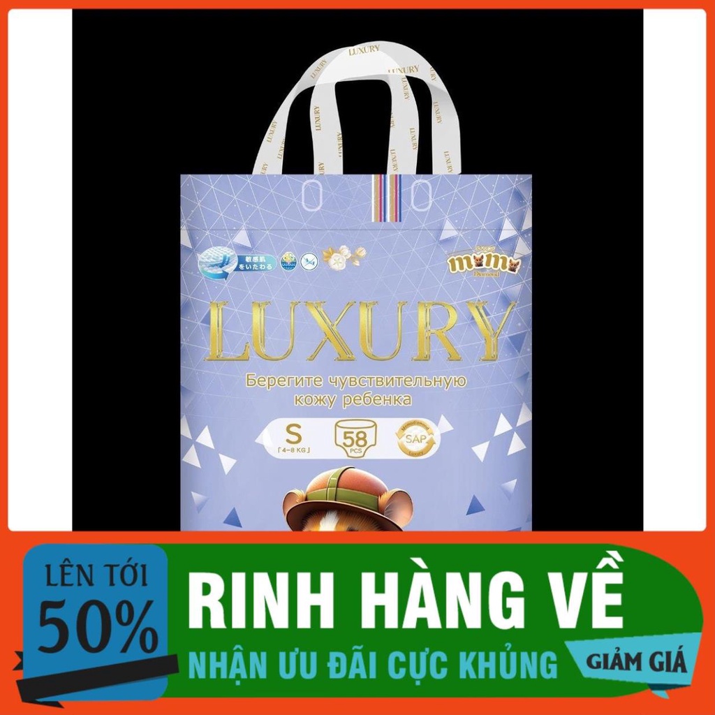 Tã bỉm dán/quần MOMOTARO, MOMO DIAMOND, MOMO LUXURY chính hãng S112/M96/M92/L84/XL78/XXL72/XXXL70 sa