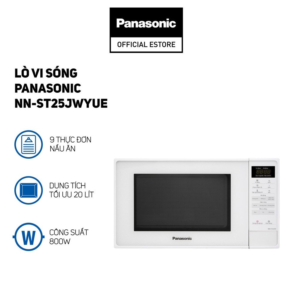 Lò Vi Sóng Điện Tử Panasonic NN-ST25JWYUE (20 Lít) - Hàng Chính Hãng