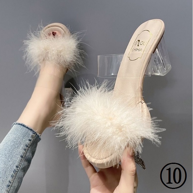 Dép Cao Gót Pha Lê Mỏng Mùa Hè 2023 Đế Phẳng Gót Dày Chống Nước Phong Cách Mới Cho Nữ