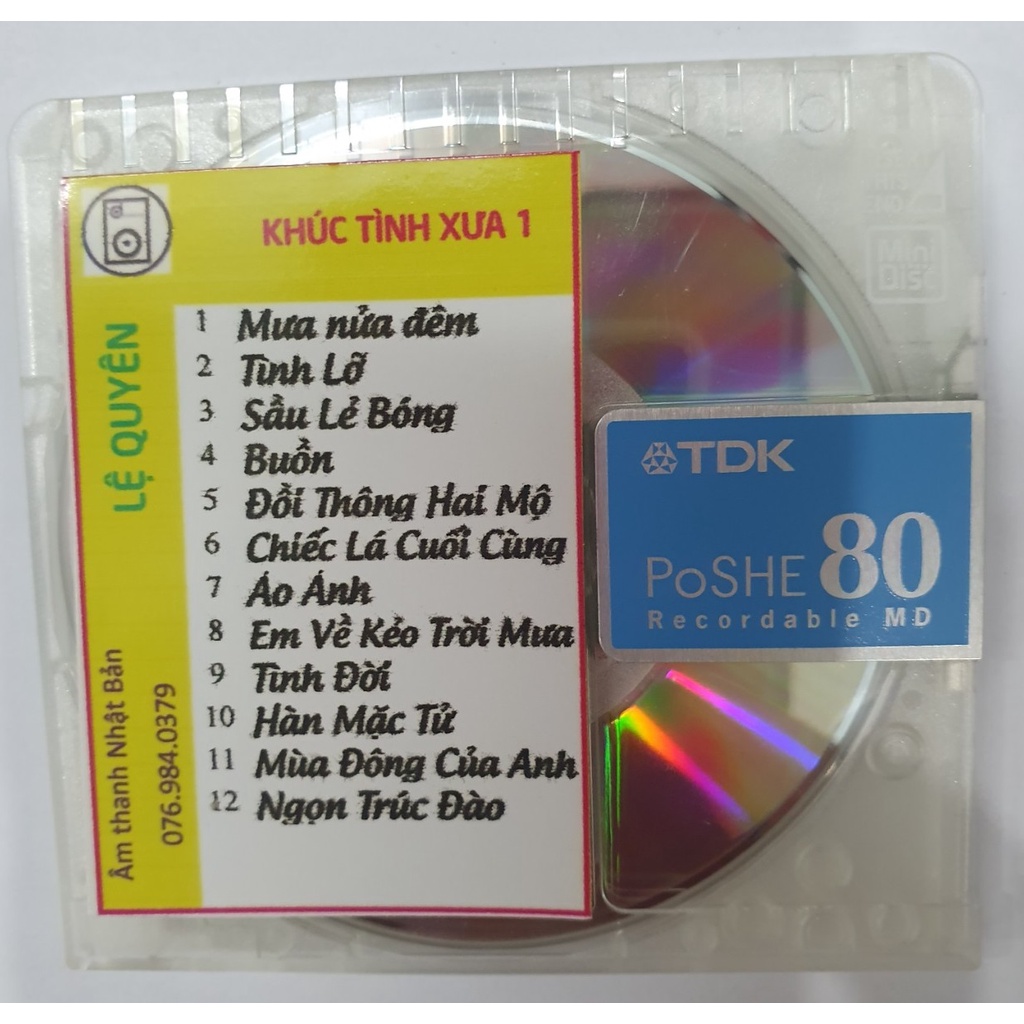 [MD] MD Lệ Quyên - Khúc Tình Xưa 1 - Thiết bị lưu trữ MD Mini Disc nhạc vàng, nhạc trữ tình chất lượ