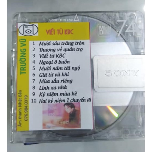 [MD] MD Trường Vũ - Viết từ KBC - Thiết bị lưu trữ MD Mini Disc nhạc vàng, nhạc trữ tình chất lượng 