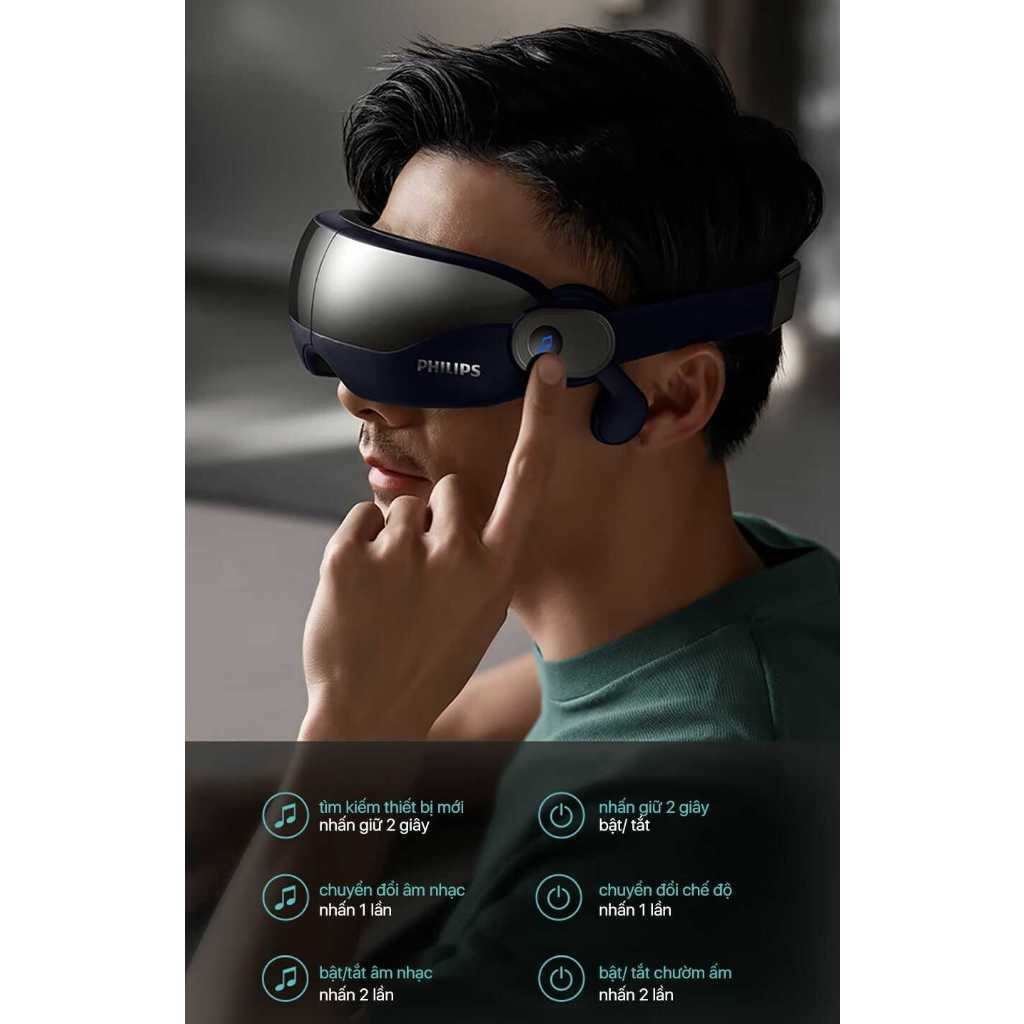 Máy Massage Mắt và Thái Dương PHILIPS 2702-kết nối thông minh bluetooth phát nhạc - Hàng Chính Hãng