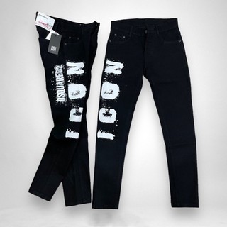 Quần bò icon đen nam dáng biker dsq2 hàng đẹp - quần jeans bò nam icon vẩy sơn dày dặn hot 2022