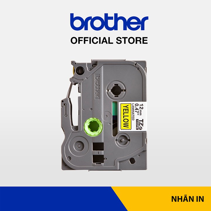 Nhãn in Brother TZe-631 chữ đen trên nền vàng (12mm)