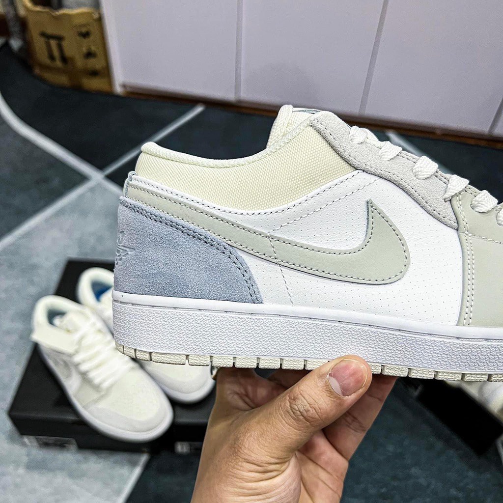 Giày Jordan cổ thấp Low Paris xám Cao Cấp Full Bill Box, Giày Sneaker JD AF1 thể thao nam nữ ullzang đi học đi chơi