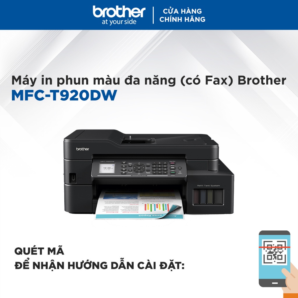 [Mã ELCL12 giảm 9% đơn 300K] Máy in phun màu đa năng (có Fax) Brother MFC-T920DW