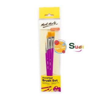 [ TÂM TÂM ] Bộ 4 Cọ Vẽ Mont Marte - Assorted Brush Set Discovery 4pc - BMHS0063