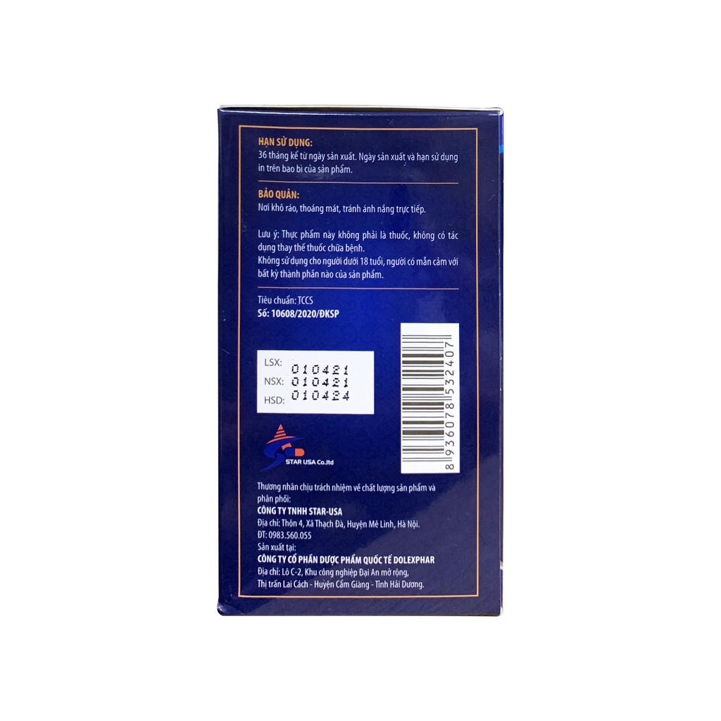 Viên Uống Bổ Thận Tăng Cường Sinh Lý Cải Thiện Tiểu Đêm Tiểu Nhiều Lần THẬN KHANG ĐƯỜNG - HỘP 30 VIÊN