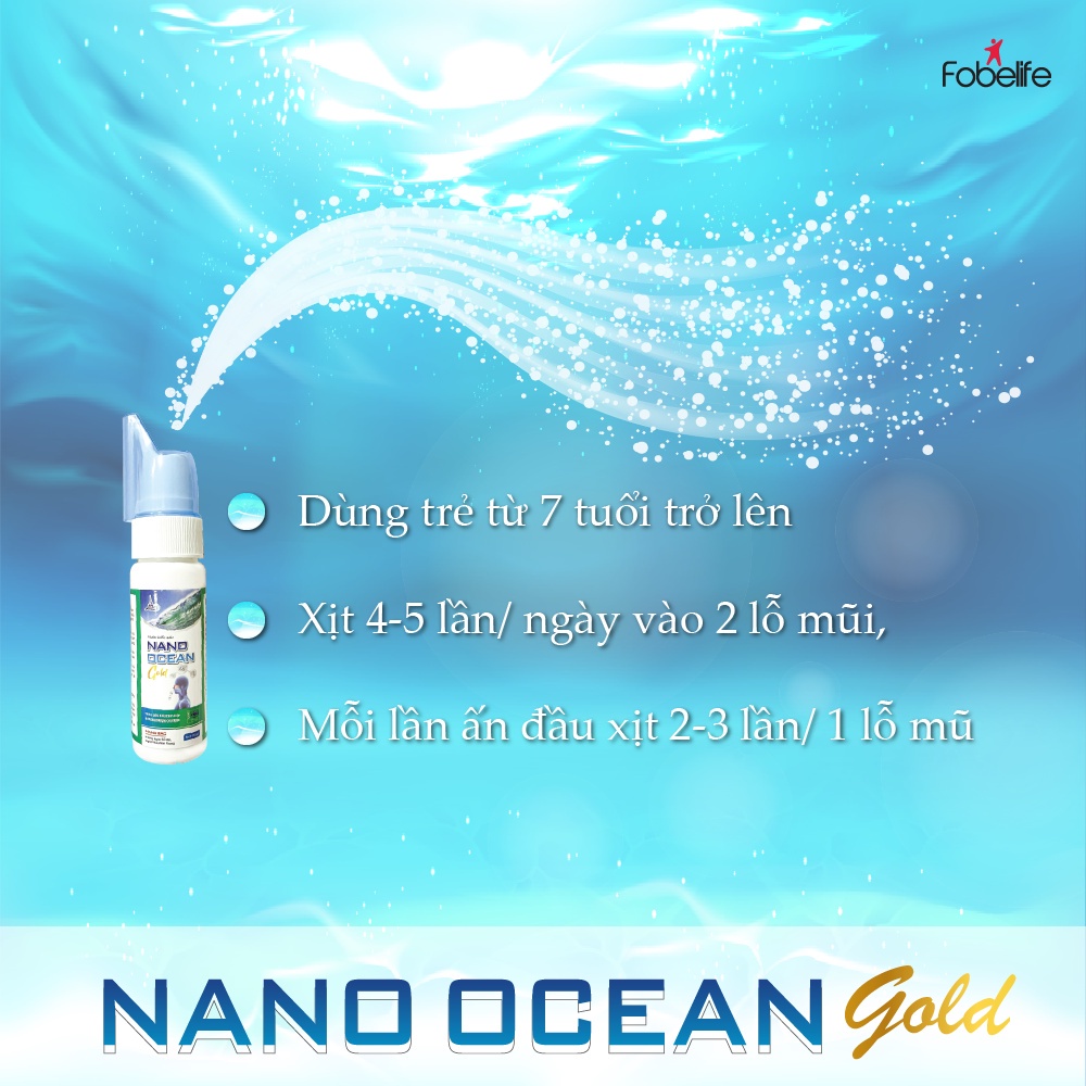 Nước muối biển sâu làm sạch, thông mũi  Nano Ocean Gold- Chai/ 70ml
