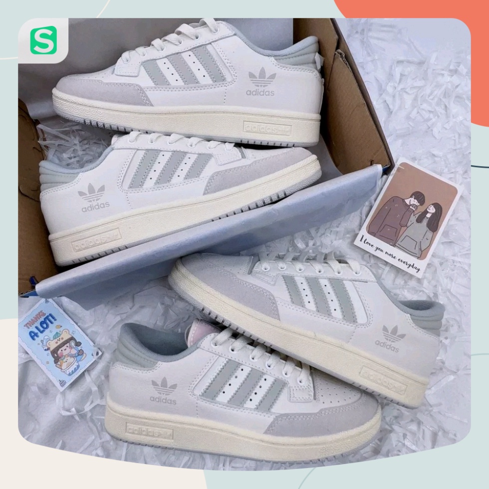 Giày Adidas Centennial 85 Low - Giày Thể Thao Adidas Nam Nữ 3 Sọc Màu Hot Xanh Lá, Đen, Trắng Cực Êm Chân Full Box Bill