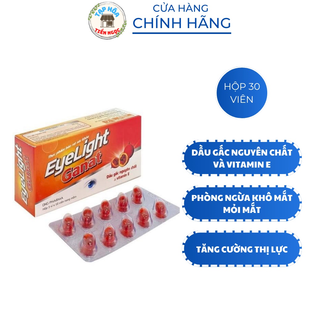 Viên uống bổ mắt từ dầu gấc EYELIGHT GANAT - Hỗ trợ giảm mỏi mắt, mờ mắt