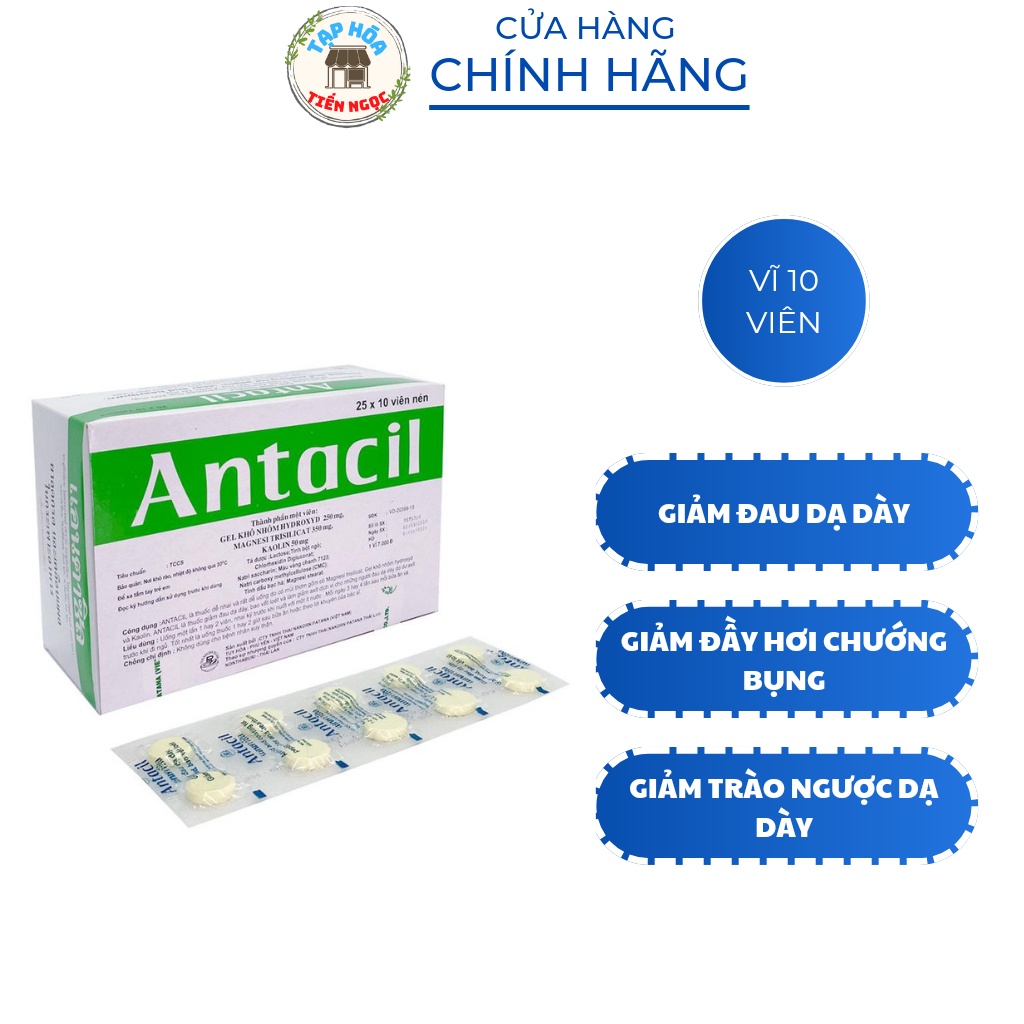 Viên nhai Antacil - Hỗ trợ đầy hơi khó tiêu ợ chua