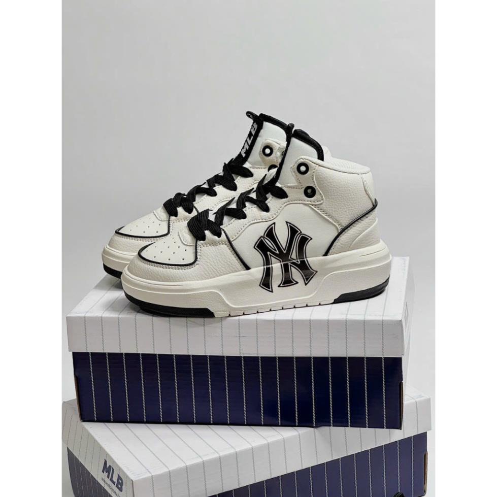 Giày Thể Thao MLB Chunky Liner High New York Yankees White Black, MLB Chunky Liner La Cao cổ hot 2023 full box bill