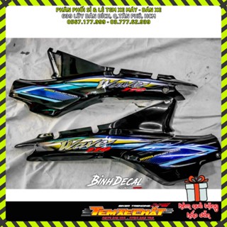 Tem Rời Dán Xe Wave Nhỏ Mẫu 110 Xanh Đen Vàng Cực Đẹp, Hàng 3 Lớp Chất Lượng Cao [TXC]