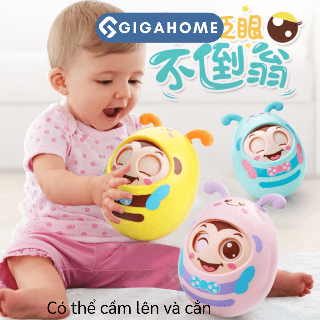 Đồ Chơi Con Lật Đật Ong Dễ Thương GIGAHOMEVN Mắt Nhắm Mở Liếc, Âm Thanh Leng Keng Vui Nhộn 7681