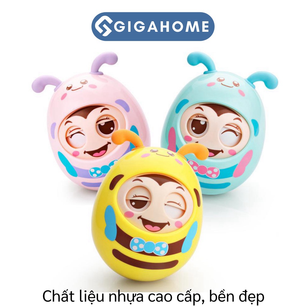 Đồ Chơi Con Lật Đật Ong Dễ Thương GIGAHOMEVN Mắt Nhắm Mở Liếc, Âm Thanh Leng Keng Vui Nhộn 7681