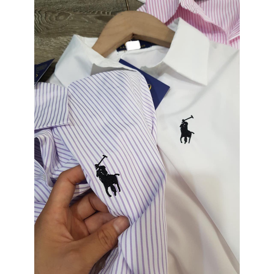 Áo sơ mi nữ Xịn Store sơ mi tay dài Polo sọc phong cách công sở 24072305