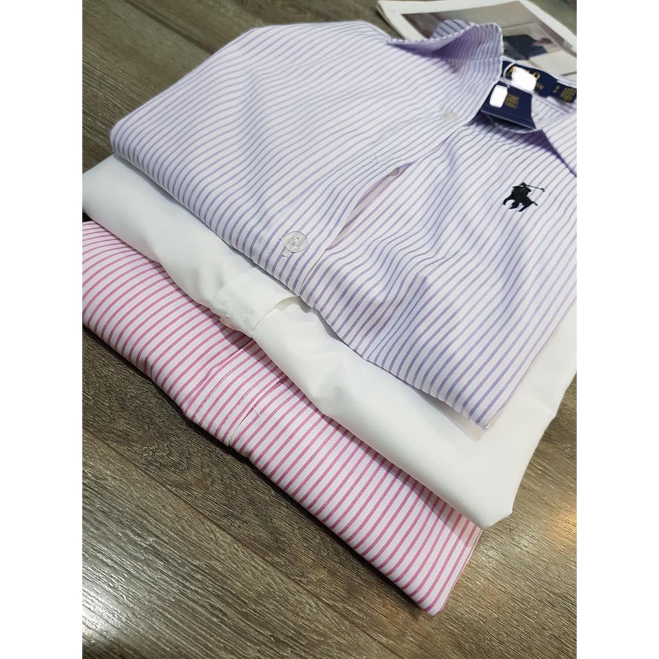 Áo sơ mi nữ Xịn Store sơ mi tay dài Polo sọc phong cách công sở 24072305