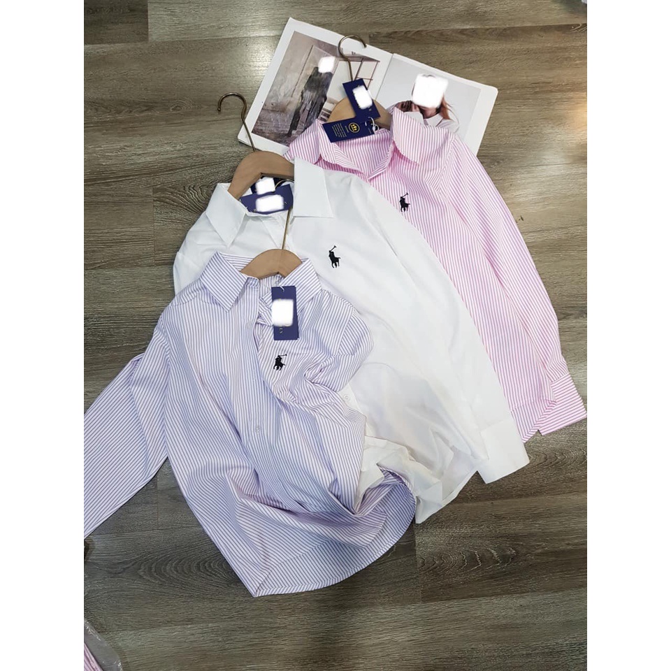 Áo sơ mi nữ Xịn Store sơ mi tay dài Polo sọc phong cách công sở 24072305