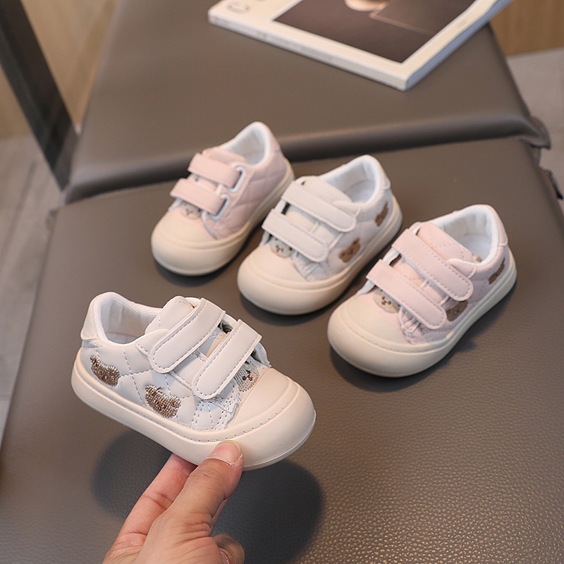 Giầy thể thao quai dán đế cao su chất liệu da PU cao cấp cho bé