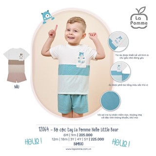 Bộ Lapomme Cộc Tay Hello Little Bear La Pomme Bình Dương