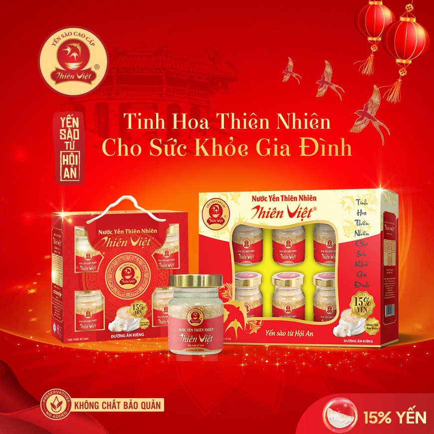 Nước Yến Sào Thiên Việt cao cấp 15% yến tổ