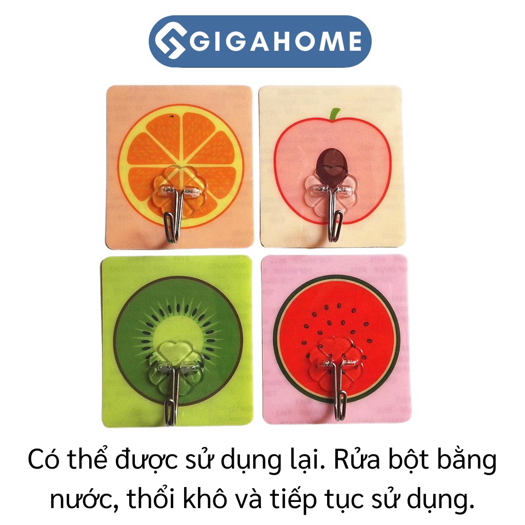Combo 10 Móc Dán Tường Chịu Lực GIGAHOMEVN Họa Tiết Trái Cây 3D Tạo Nét Xinh Xắn, Tiện Lợi 4183