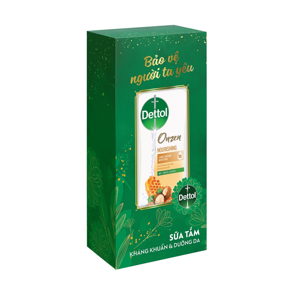 [NHẬP MÃ DET620 GIẢM 12%] [Hộp quà] Sữa tắm Dettol kháng khuẩn và dưỡng thể – Chai 950g