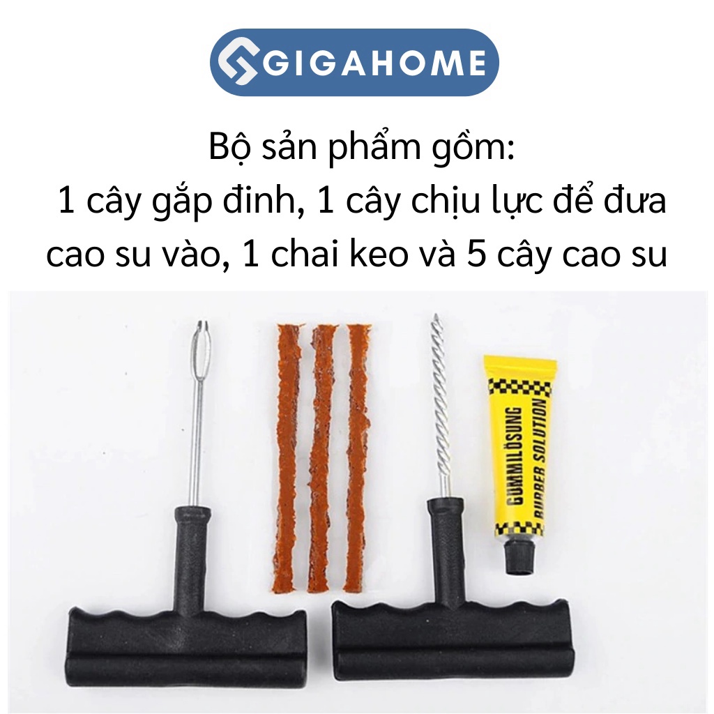 Bộ Dụng Cụ Tự Vá Lốp Xe Gas, Ô Tô Không Ruột 3 Miếng Tiện Lợi GIGAHOME 3085