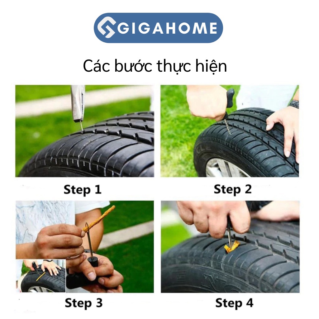 Bộ Dụng Cụ Tự Vá Lốp Xe Gas, Ô Tô Không Ruột 3 Miếng Tiện Lợi GIGAHOME 3085