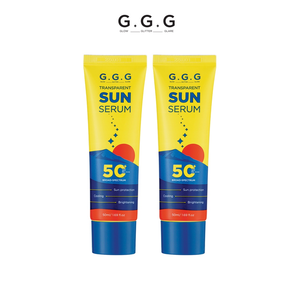 Combo 2 Kem Chống Nắng dạng Serum Chống Nắng Phổ Rộng Dưỡng Da GGG Transparent Sun Serum SPF50+/PA++++ 50ml