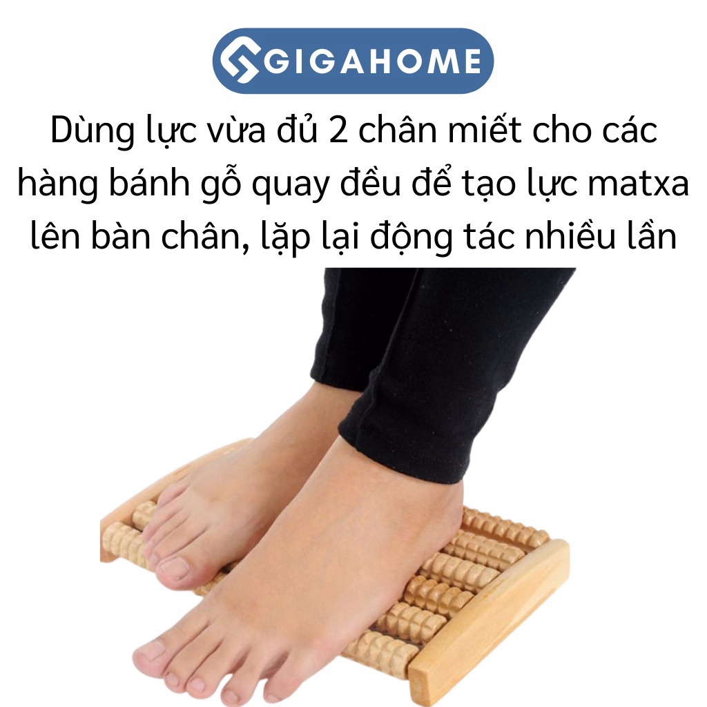 Bàn Lăn Gỗ GIGAHOME Massage Chân 5 Hàng Giúp Tuần Hoàn Máu Và Bấm Huyệt Cho Sức Khỏe Chân Tốt 3520