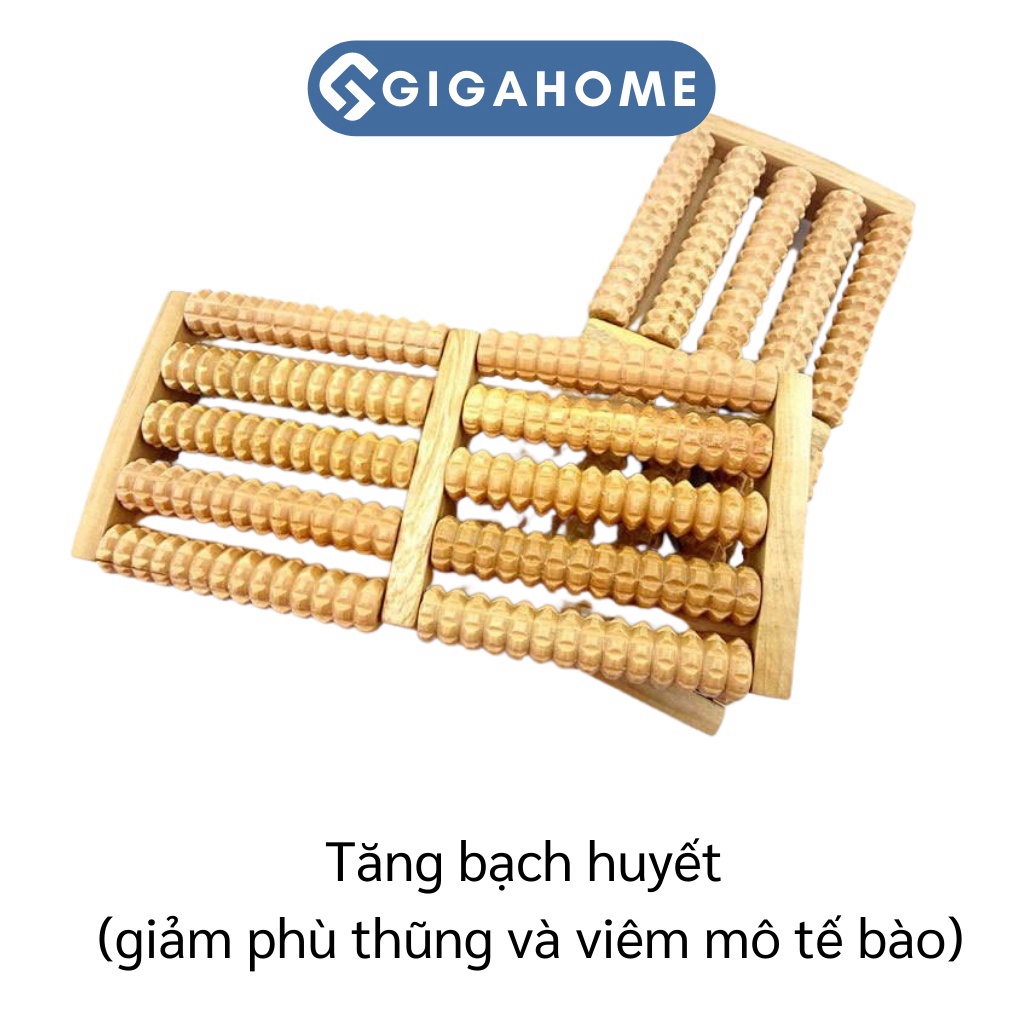 Bàn Lăn Gỗ GIGAHOME Massage Chân 5 Hàng Giúp Tuần Hoàn Máu Và Bấm Huyệt Cho Sức Khỏe Chân Tốt 3520