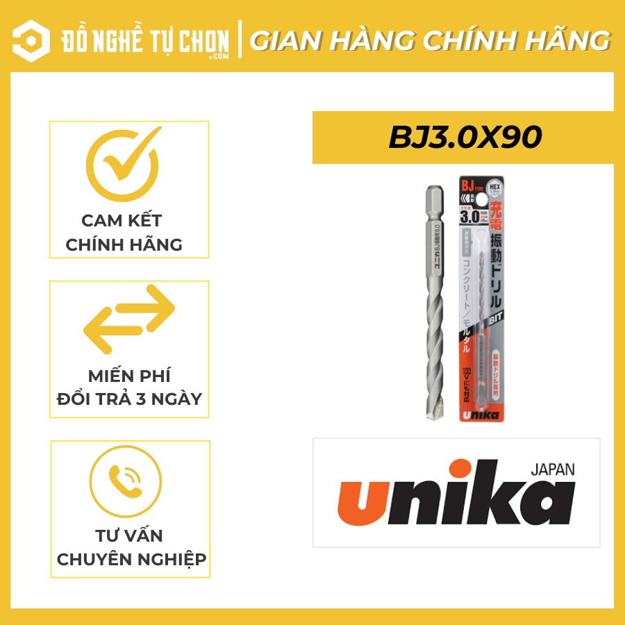 Mũi khoan bê tông Unika BJ3.0x90
