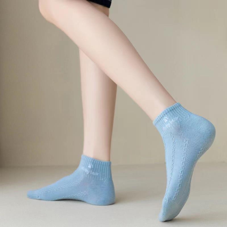 Set 5 Đôi Tất dệt kim xanh trắng hình cún Phong Cách Hàn Quốc Mẫu Myna Bra tt31