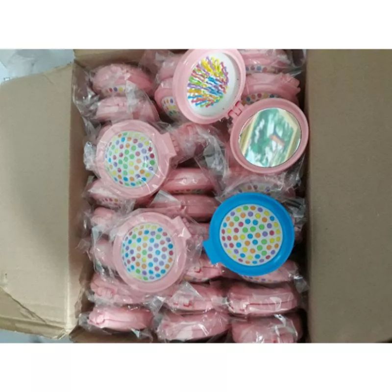 Gương lược Massage/Gương Trang điểm kèm lược màu Pastel QS Store