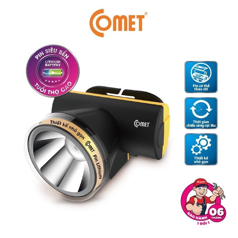 Đèn pin sạc led đội đầu 2W COMET - CRT1613