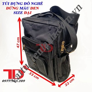Túi đựng đồ nghề đứng màu đen size đại Vật Tư Điện Lạnh Cho Thợ