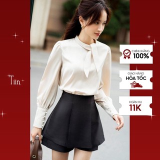 TIIN STORE Áo sơ mi cổ vạt thắt tay măng sec 4 khuy by Tiin