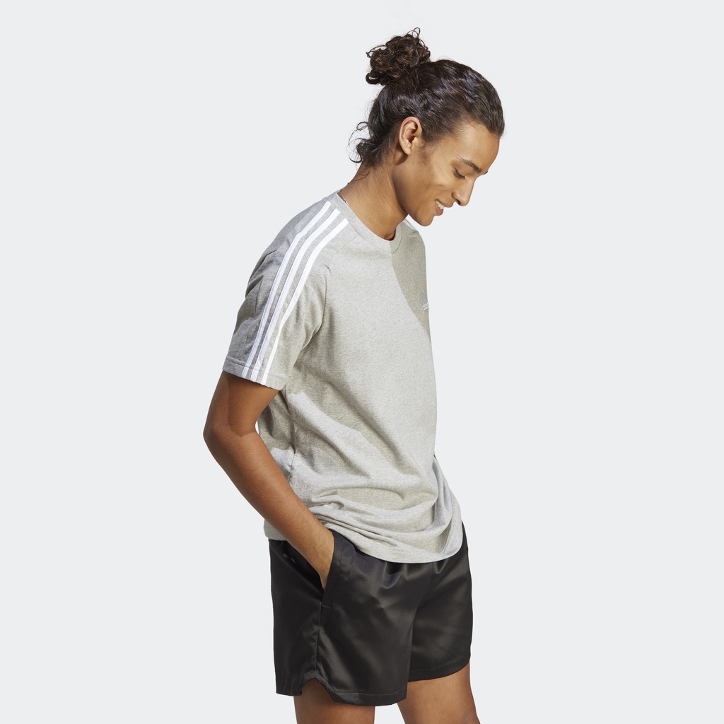 Adidas Phong cách sống Áo Thun 3 Sọc Single Jersey Essentials Nam Xám IC9337