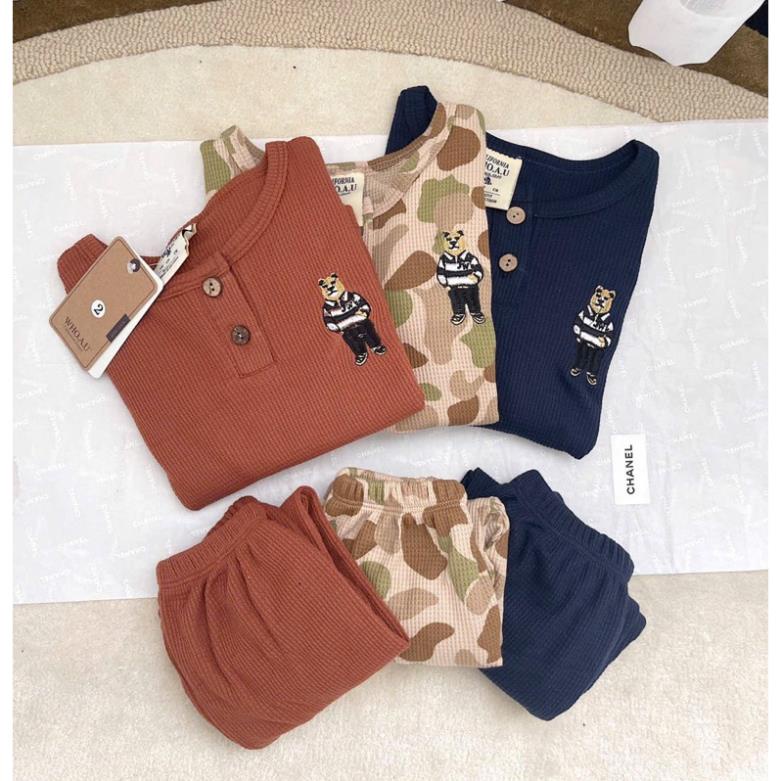 Set 3 áo tổ ong gấu kid có màu nâu hot