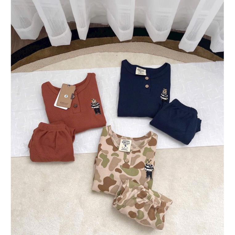Set 3 áo tổ ong gấu kid có màu nâu hot