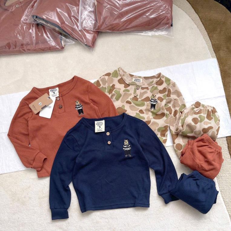 Set 3 áo tổ ong gấu kid có màu nâu hot