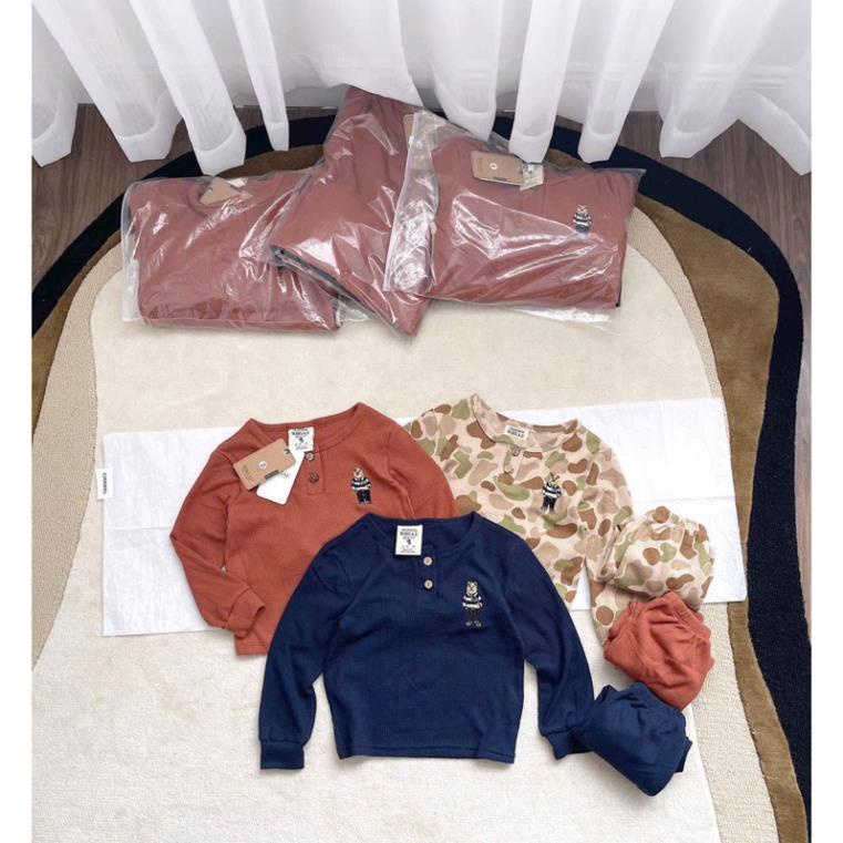 Set 3 áo tổ ong gấu kid có màu nâu hot