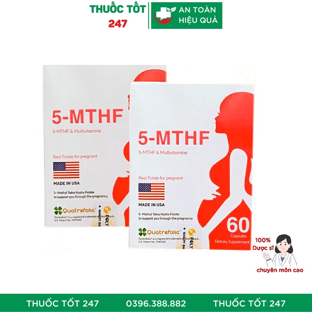 5-MTHF Bổ Sung Acid Folic Và Folate, Sắt, Vitamin Tổng Hợp Giúp Ngăn Ngừa Dị Tật Thai Nhi, Tăng Thụ Thai, Bổ Trứng 5MTHF